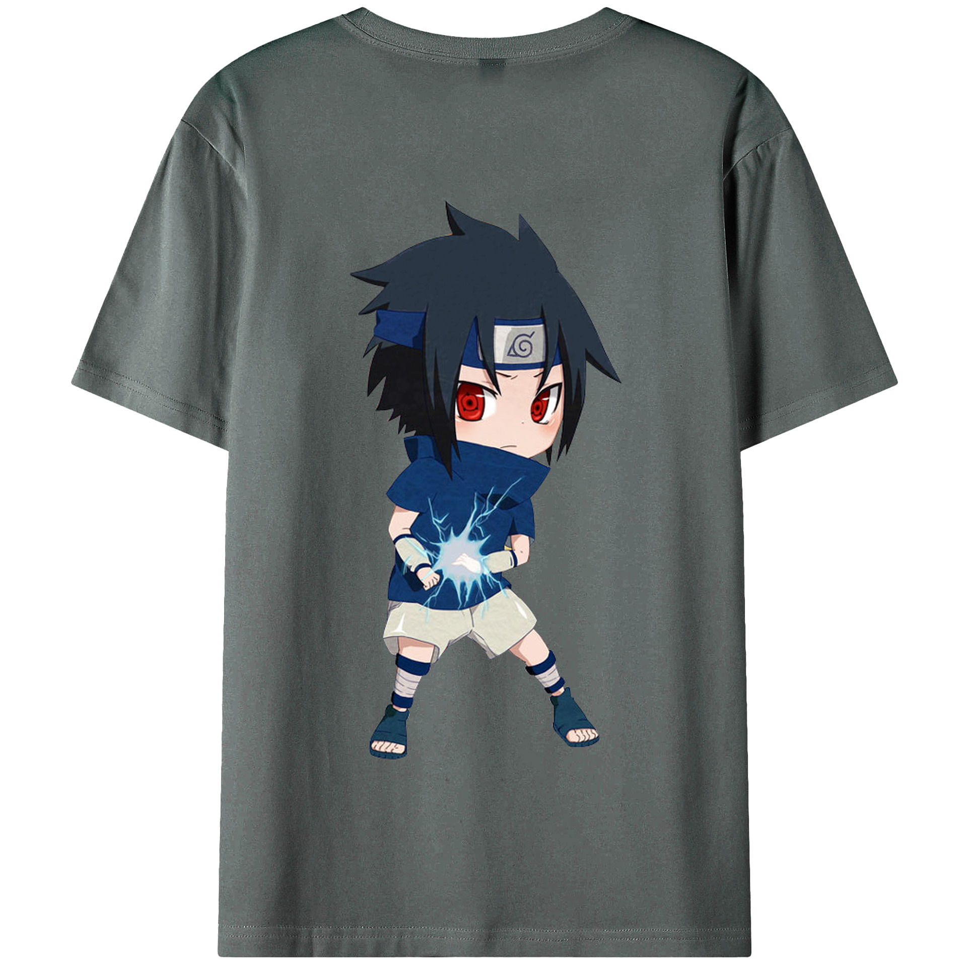 （画像用） NARUTO -ナルト- うちは サスケ Uchiha Sasuke 綿100％半袖Tシャツ（背面プリント）